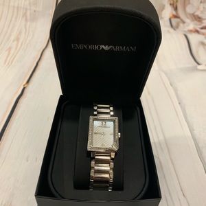 Emporio Armani silver watch with original box